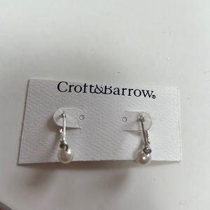NWT croft and barrow pearl earrings in sterling silver